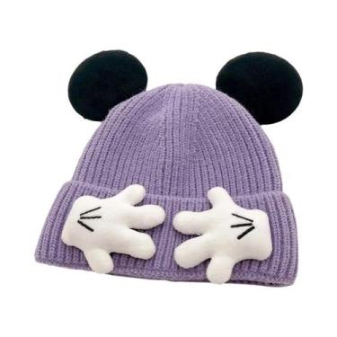 Imagem de Gorro De Lã Quente De Inverno Para Crianças Com Orelhas De Rato, Boné 