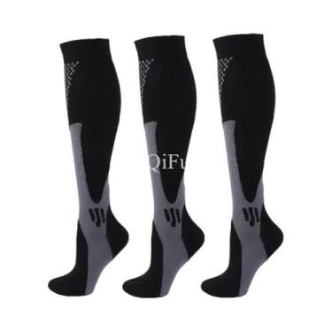 Imagem de Meias De Compressão Masculinas (2, 3 Ou 4 Pares) Para Corrida E Varize