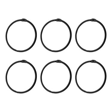 Imagem de Runseaway 6 anéis de fichário de 76 mm de 76 mm, anéis de livro de metal de folha solta, aço niquelado para fichas, cartões de memória, chaves, álbuns de recortes, escritório, fácil de abrir e fechar