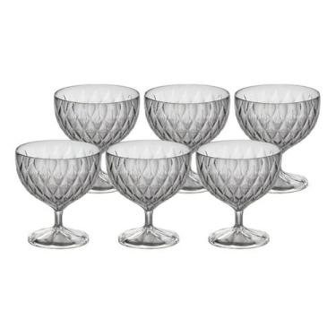 Imagem de Jogo 6 Taças Sobremesa Sorvete Glamour 350ml Plasútil Luxo