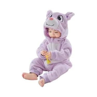 Imagem de Macacão De Bebê Unissex Com Capuz Em Flanela, Pijamas De Inverno Com E