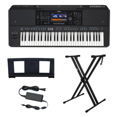 Imagem de Kit Teclado Arranjador 61 Teclas PSR SX720 com Fonte Bivolt Yamaha e Suporte em X