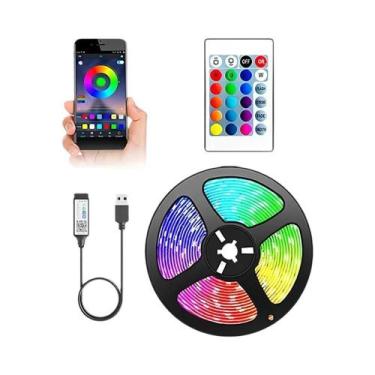 Imagem de Fita De Luz LED RGB 5050 SMD 5V USB Flexível Autoadesiva Lâmpada Bluet