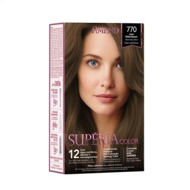 Imagem de Tinta de Cabelo Amend Superia 770 Louro Médio Marrom Brilho Intenso