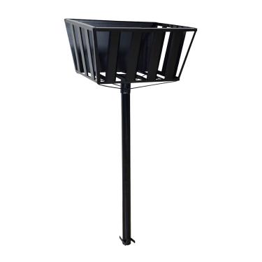 Imagem de Lixeira de Rua Calçada Popular Cesto Fundo Preta 129x60x45cm