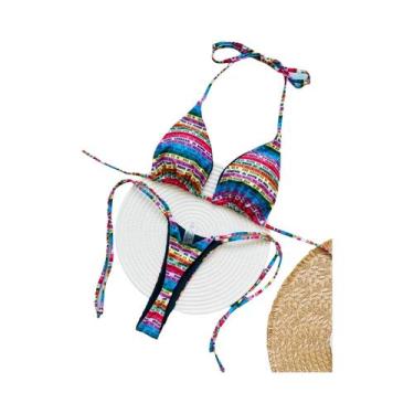 Imagem de Conjunto De Biquíni Mini Colorido Com Letras RUOTONSEPT Estampadas, Ro