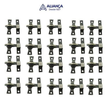 Imagem de Kit 20 Unidades Tranqueta Porta e Janela Niquelada 86108/2 Aliança