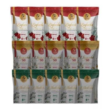 Imagem de Kit 15 Chás 120gr Maravilhas Sachê Suplemento 5 SB 5 Linfa 5 Sbelt