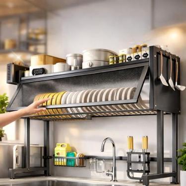 Imagem de Organizador Escorredor 2 Prateleiras Porta Acrílica 85x28x80 Estrutura