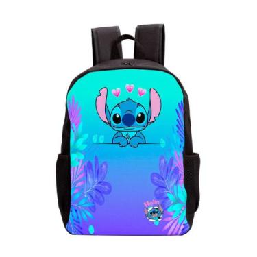 Imagem de Mochila Escolar Infantil Lilo Stitch Bolsa Lancheira Estampada para Es