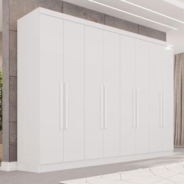 Imagem de Guarda-Roupa Casal Pinheiro 8 Portas 4 Gavetas Branco - Pnr Móveis, Br