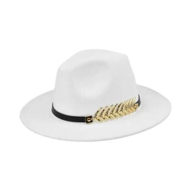 Imagem de Chapéu Fedora Masculino Estiloso De Aba Larga, Cor Sólida, Estilo Jazz
