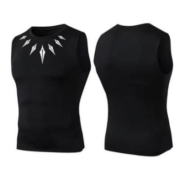 Imagem de Camiseta Regata Compressão Academia Treino Justa Símbolo Filme Pantera Abstract-Unissex