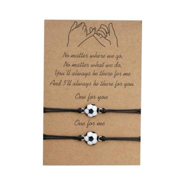 Imagem de Set de Pulseras de Amistad Deportivas de Fútbol con Aleación y Rhinest