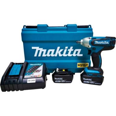 Imagem de Chave de Impacto à Bateria 18V com Bateria Carregador e Maleta DTW190RFE Makita