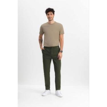 Imagem de Calça masculina em sarja Essendi - Verde-Masculino