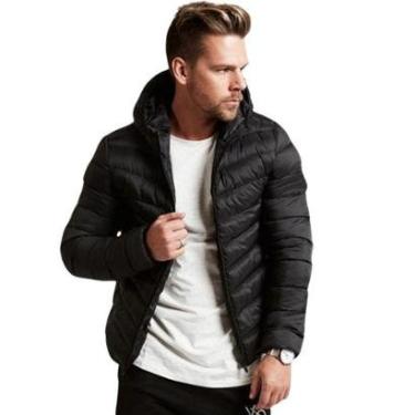 Imagem de Casaco Bobojaco Jaqueta Puffer Gomada com Capuz Removível e Bolsos-Unissex