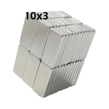 Imagem de Imãs Retangulares 20x10x3mm 20/50pcs Material Metálico Uso Industrial 