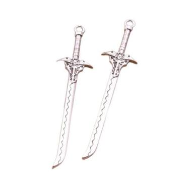 Imagem de Pingentes De Armas Antigas (Espada, Faca, Arma, Arco) Em Liga Mista, 1
