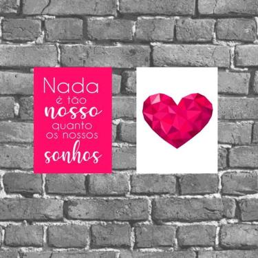 Imagem de Kit 2 Placas Decorativas Nossos Sonhos 18x27cm