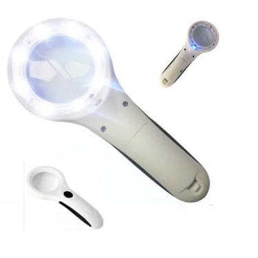 Imagem de Lupa para estetica de mao luz de wood com 8 leds branco + led ultra vi