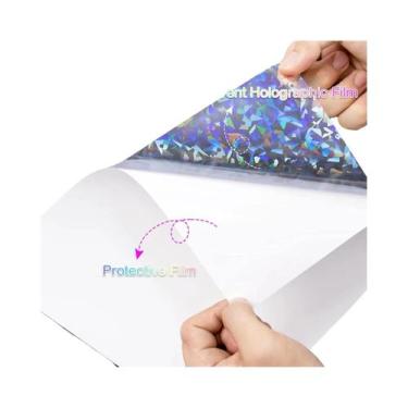 Imagem de Papel Adesivo Holográfico Transparente À Prova d'Água A4 20 Folhas 11,