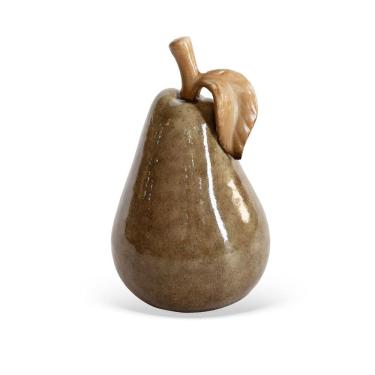 Imagem de Peça Decorativa Pêra em Cerâmica Marrom Escuro 13,5cm CT0200 BTC