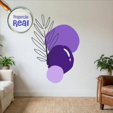 Imagem de Adesivo Floral Boho Roxo Estilo Nórdico 130x90 Minimalista Mod.02
