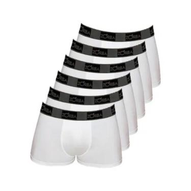 Imagem de Kit com 6 Cuecas Boxer Zorba 717, Branco, M