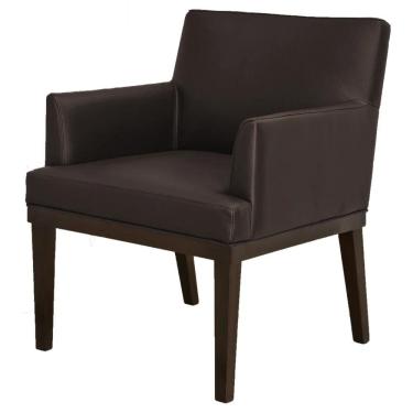 Imagem de Poltrona Decorativa Sala de Estar e Recepção Vitória W01 Corano Marrom Escuro - Mpozenato