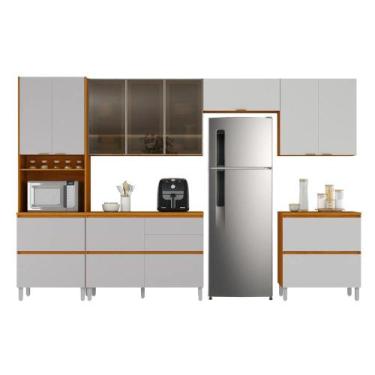 Imagem de Armário De Cozinha Completa 11 Portas 6 Gavetas Lais Madeirado/Fendi -