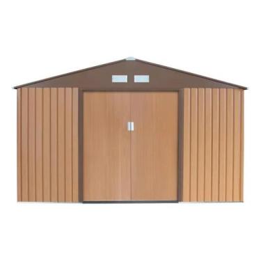 Imagem de Deposito De Aco Galvanizado Para Jardim 191x340x210 Cm Marrom - Brazil