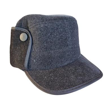 Imagem de Chapéu Militar Estilo Boina com Aba Classe JL Preto Elegante em Tecido Encorpado Tamanho Único Unissex