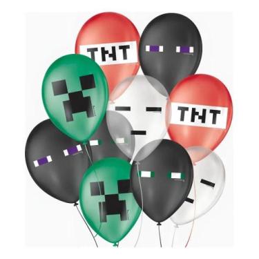 Imagem de Bexiga Balões São Roque Jogos Pixel Sortido - 25 Unid - Congratulation