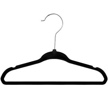 Imagem de Kit 3 Cabides Aveludados CK7109 para Organizar Roupas em Plástico PP e Ferro Antiderrap...