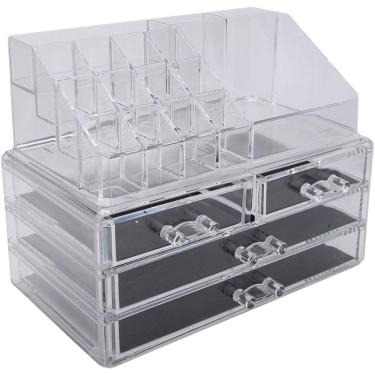 Imagem de Organizador Multiuso 9625 para Pequenos Objetos em Plástico com 4 Gavetas e 16 Abertura...