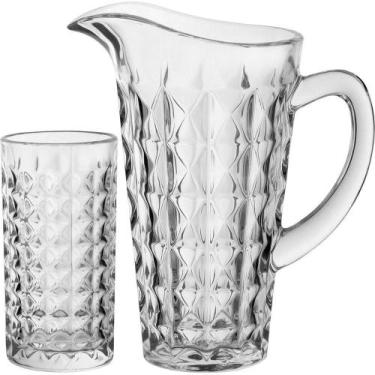 Imagem de Dalia Jg Jarra/Copos 25X21X13Cm 1,3L/300Ml Cristal Eco Transp 7Pç - NH