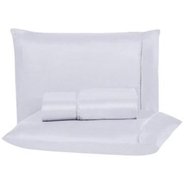 Imagem de Jogo de Cama Aquarela Queen Micropercal Ponto Palito 03 Peças 200 Fios