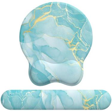 Imagem de O conjunto de mouse pad inclui suporte de pulso de espuma viscoelástic