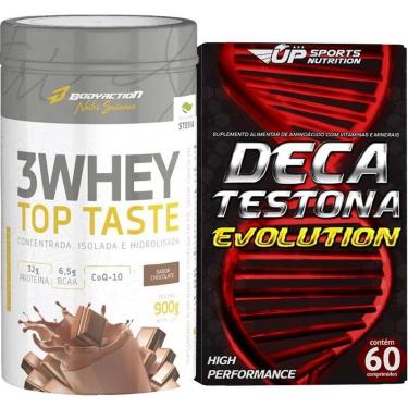 Imagem de Whey 3W Top Taste 900g Chocolate + Deca Testona Evolution-Unissex