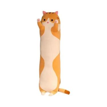Imagem de Brinquedo De Pelúcia Gato Longo E Macio De 50cm, Almofada Engraçada Pa