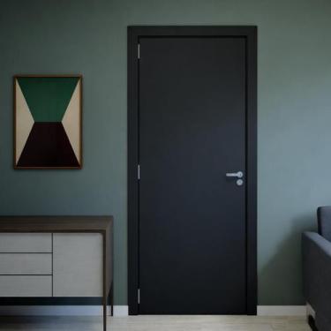 Imagem de Kit Porta de Madeira Completa 213x84cm Esquerda Batente Regulável 10 a