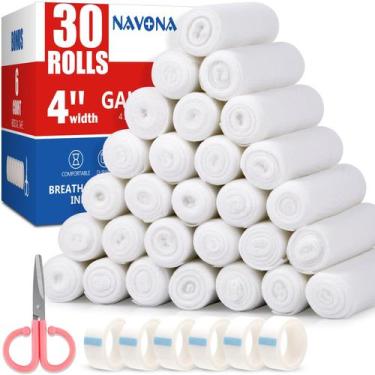 Imagem de Rolos de Gaze Navona 30 Unidades 10 cm x 3,75 m Faixa de Curativo