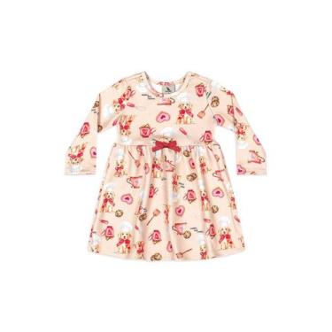 Imagem de Vestido Bebê em Suedine Manga Longa Quimby, Rosa
