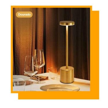 Imagem de Luminária de Mesa 3 Tons Cabeceira Luxuosa Abajur Recarregável Escriva