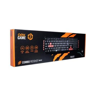 Imagem de Kit gamer oex teclado e mouse combo redshot preto tm307