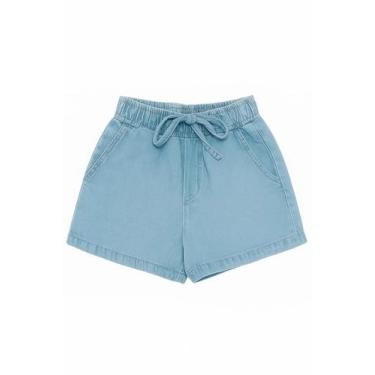 Imagem de Short Infantil Menina Jeans Soltinho - Hering Kids, 6, Azul