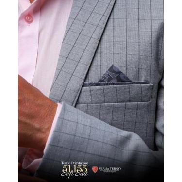 Imagem de Terno Poliviscose Cinza Soft Suit - VIA DA MODA, Cinza claro, 58