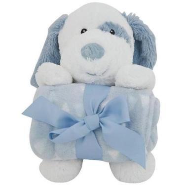 Imagem de Manta Infantil com Pelucia DM TOYS Cachorro DMB6744, Azul