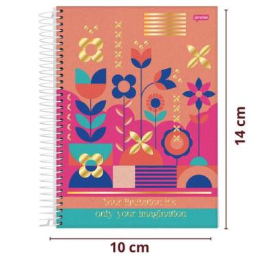 Imagem de Caderneta Pequena 1/8 80 Fls Eco Linea Kraft Floral  - jandaia